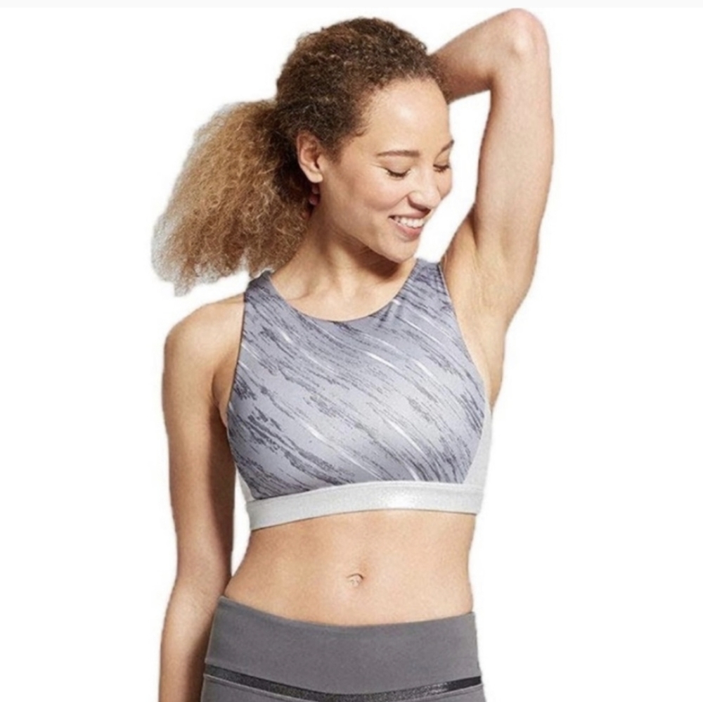 Last chance! JOYLAB SHINEY STRAPPY BACK Long Line Sport Bra or Dance Top Size S